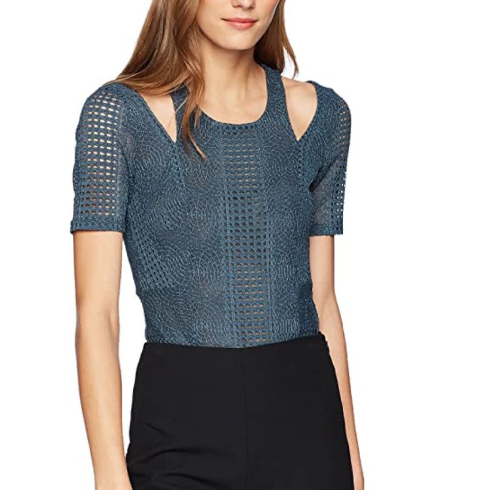 BCBGMaxazria Gwenyth Cutout Lace Bodysuit SZ XXS